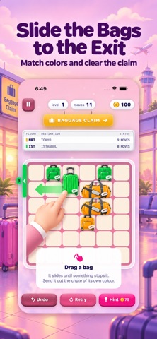 SlipOut: Airport Bag Puzzle iPhone screenshot
