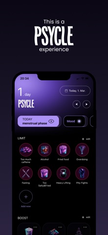 Psycle Diary iPhone screenshot