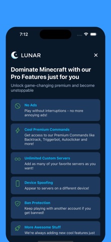 Lunar Proxy for Minecraft: PE screenshot