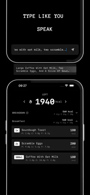 LEFT: Calorie & Macro Tracker screenshot 2