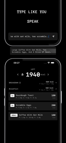 LEFT: Calorie & Macro Tracker screenshot