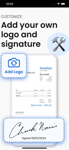 Simple Invoice & Estimate App Screenshot 2 of 8