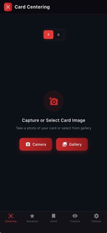 Card Centering Analyzer screenshot