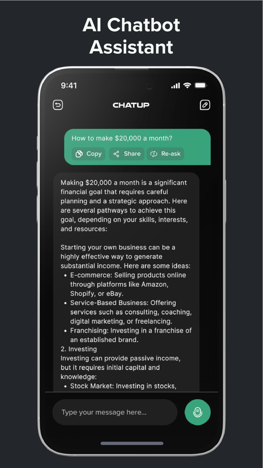 #2. ChatUp AI - Chat Bot Assistant (iOS) Podle: Emerald Labs LLC