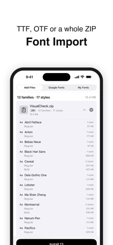 SuperFont - Font Installer Screenshot 1 of 4