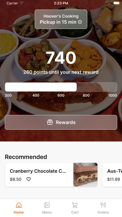 Hoover's Cooking app screenshot