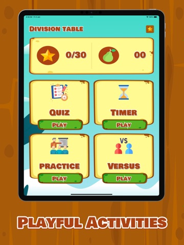 Division Table Maths iPad screenshot