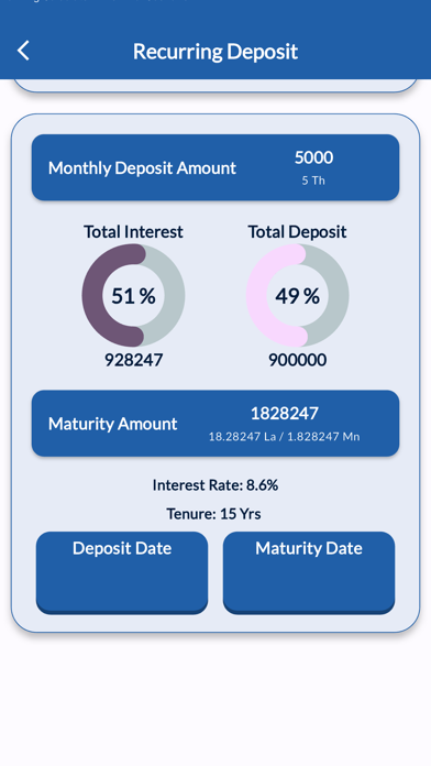 Banking Calculator - EMI,FD,RD Screenshot