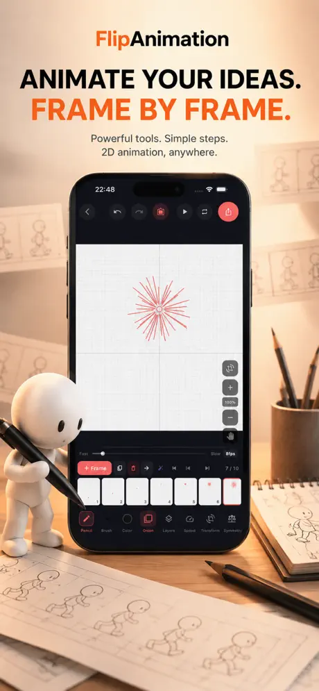 Flip Animation: Draw a Clip 2D 逐帧动画创作工具应用截图