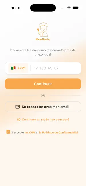 MonResto Sénégal screenshot 1