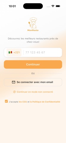 MonResto Sénégal screenshot