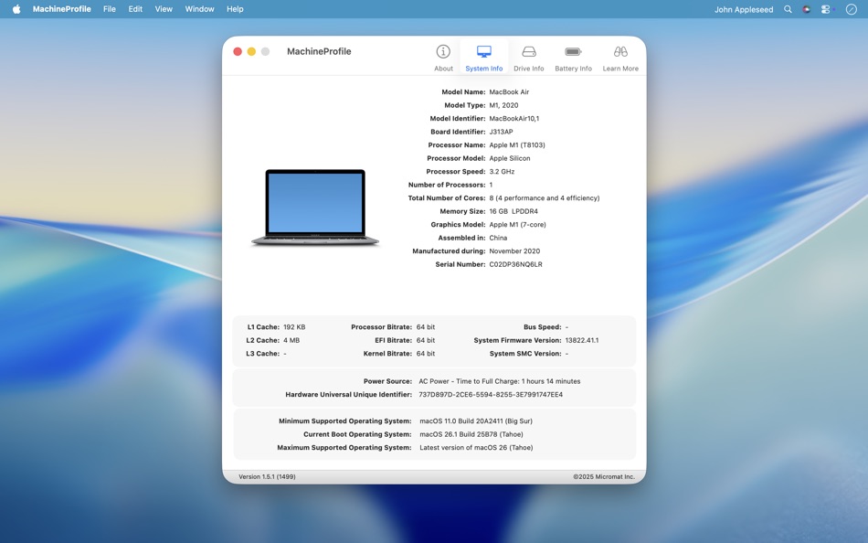 #1. MachineProfile (macOS) โดย: Micromat, Inc.