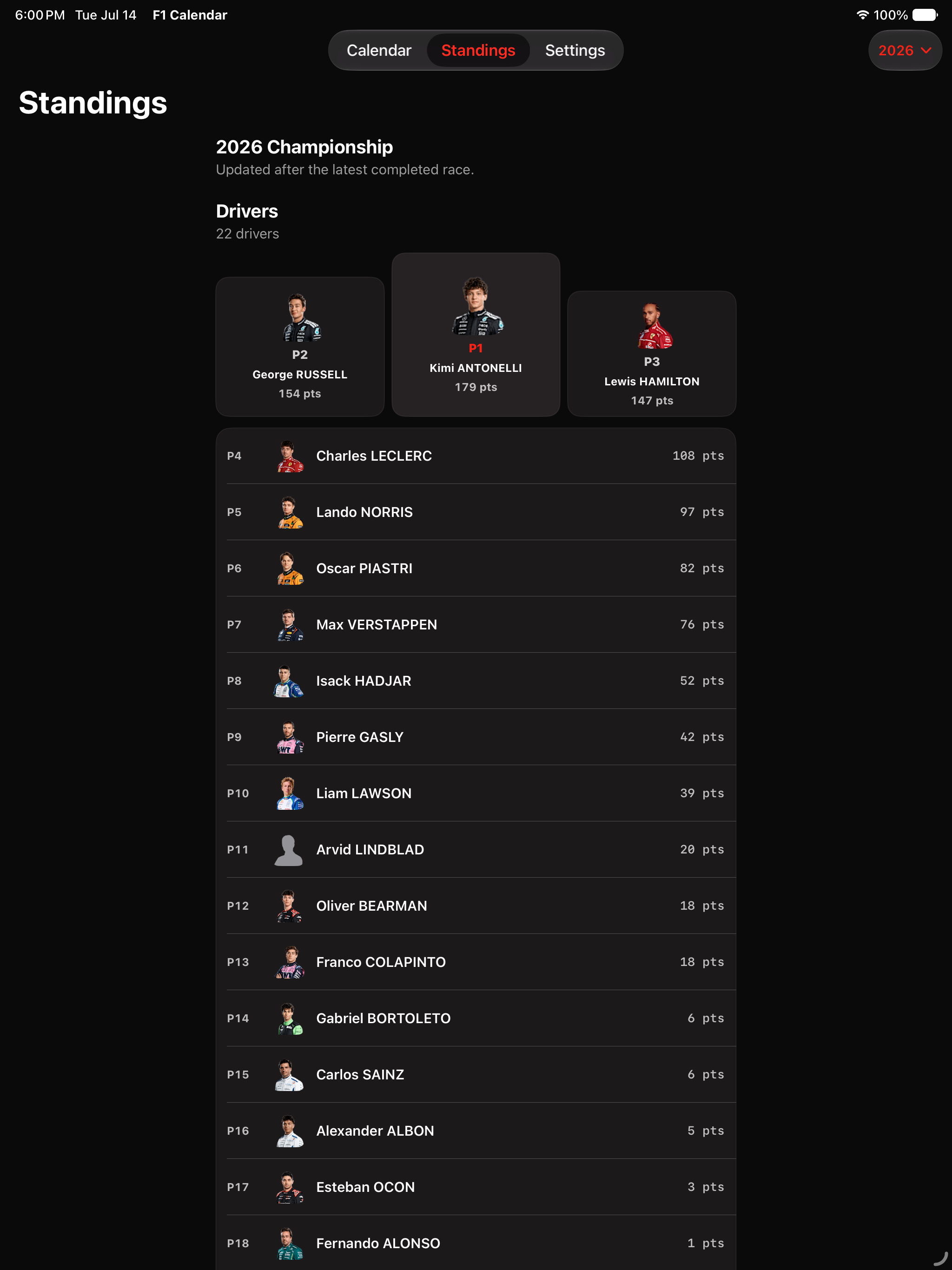 F1 Race Calendar & Results screenshot 9