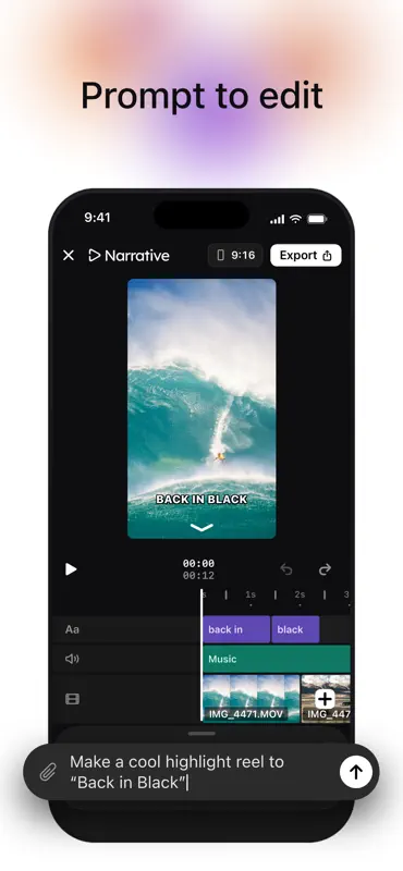 Narrative: AI Video Editor screenshot 1 of 4