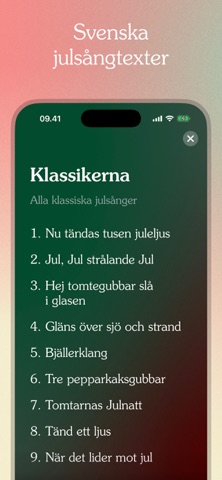 Julsånger · Julsångertexter screenshot