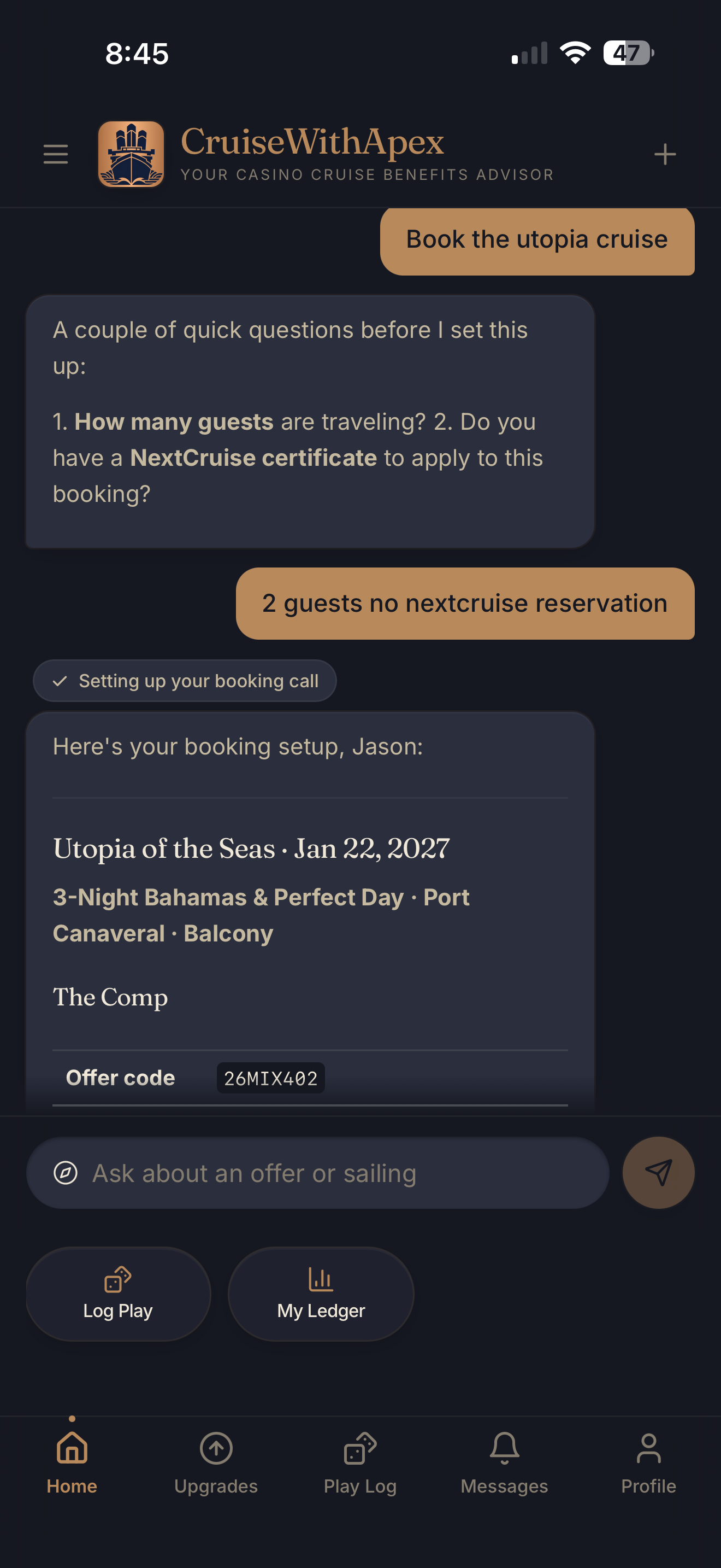 Apex Cruise Benefits Advisor screenshot 2