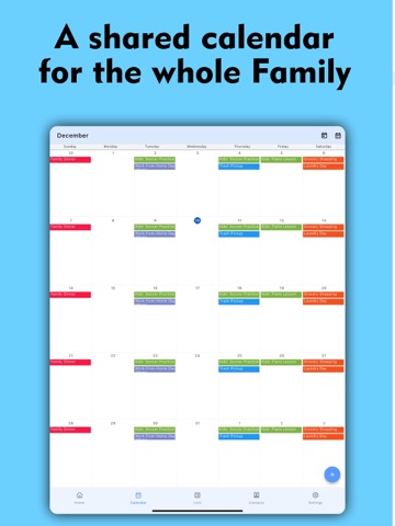 Shared calendar: FamilyCloud iPad screenshot