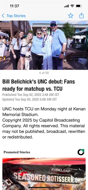 WRAL News Mobile iPhone screenshot 2