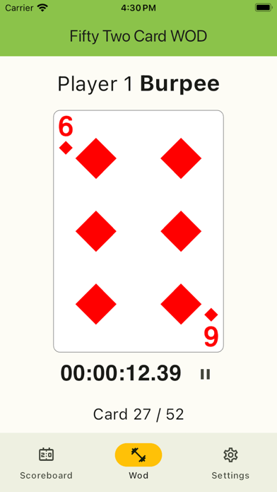 Fifty Two Card WOD Screenshot
