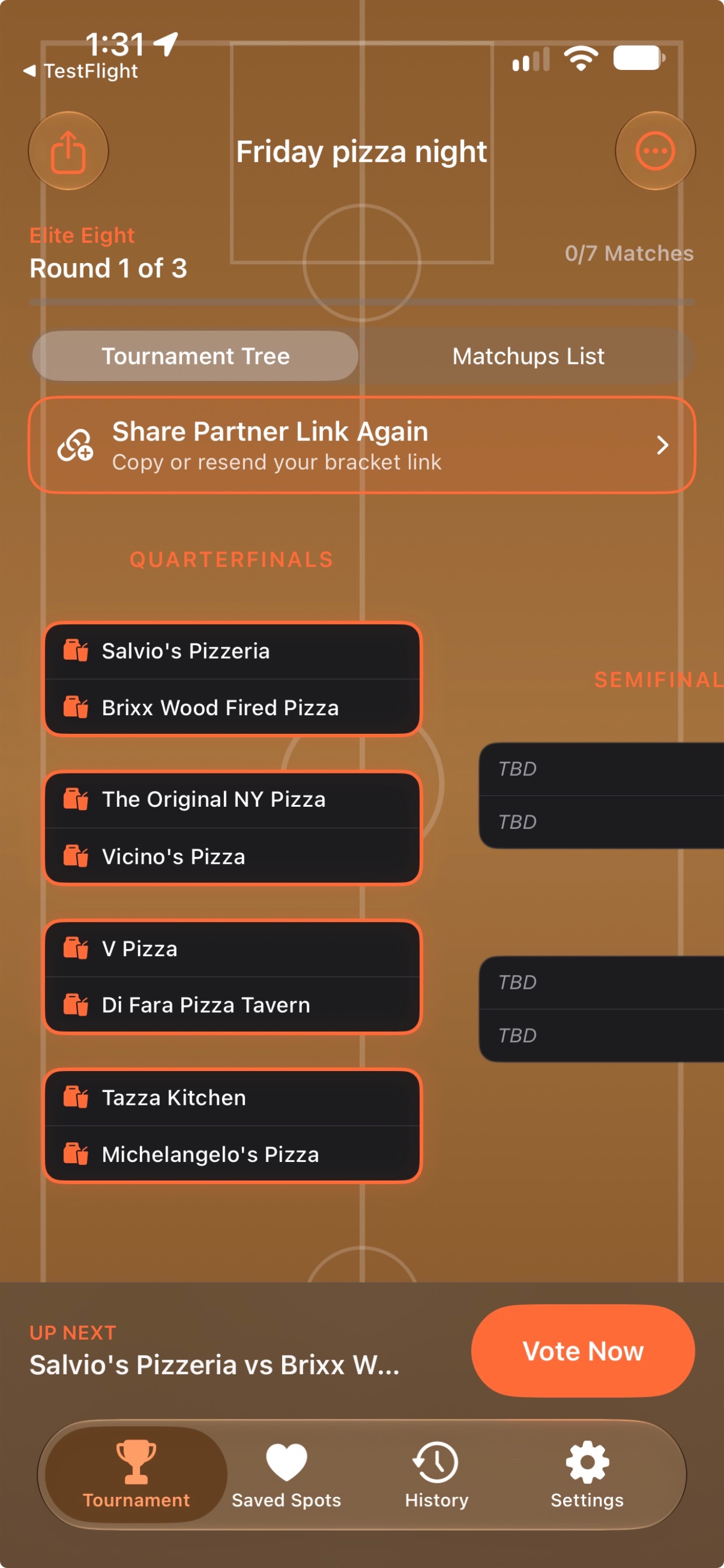 Screenshot 4 of DinnerBracket