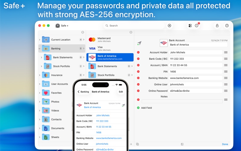 Safe +  Password Manager Screenshot 1 of 6