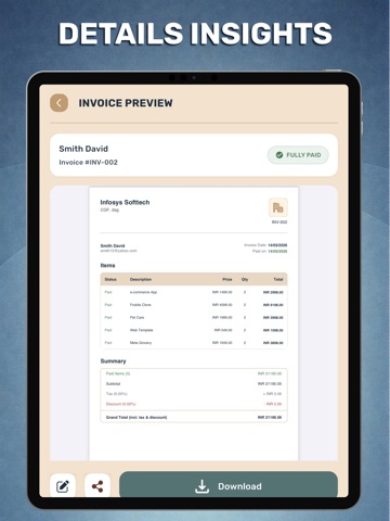 Smart GST Invoice Generator iPad screenshot