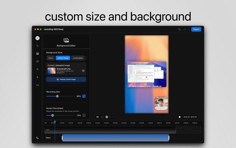 #3. flowy screen recorder & editor (macOS) 由: Vlad Furtuna