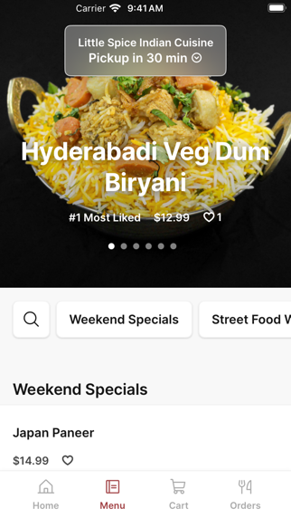 Little Spice Indian Cuisine iPhone screenshot 2 - Food & Drink app