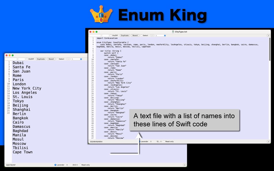 #2. Enum King (macOS) Ved: Tomoyuki Okawa