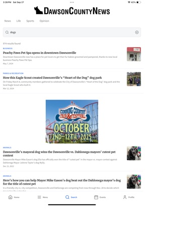 Dawson News iPad screenshot