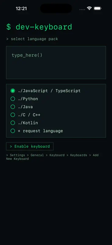 Dev Keyboard: Code & Symbols screenshot 1 of 1