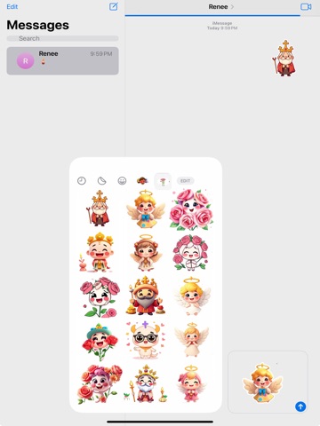 Assumption Mary Stickers iPad screenshot