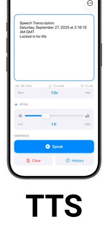 Text to Speech Voice - Speechy iPhone screenshot