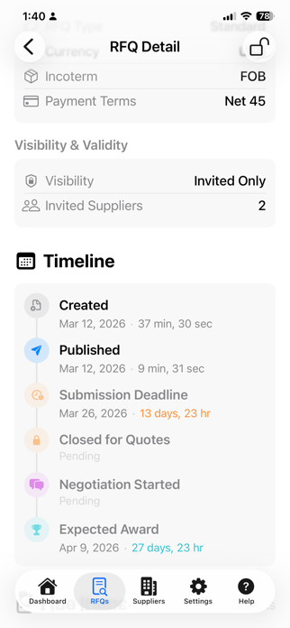 OpenRFQ – RFQ Sourcing Screenshot 5 of 10