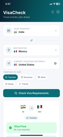 VisaCheck screenshot
