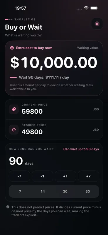 Buy or Wait Calculator screenshot 4 of 5