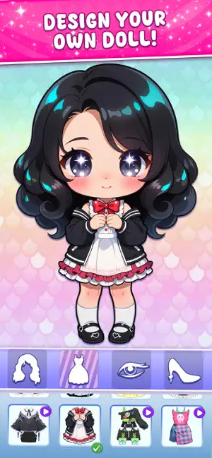 Chibi Dolls: Dress Up Salon screenshot 1