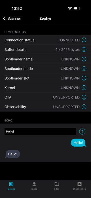 nRF Connect Device Manager Screenshot 2 of 4