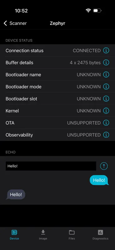 nRF Connect Device Manager screenshot 2 of 4