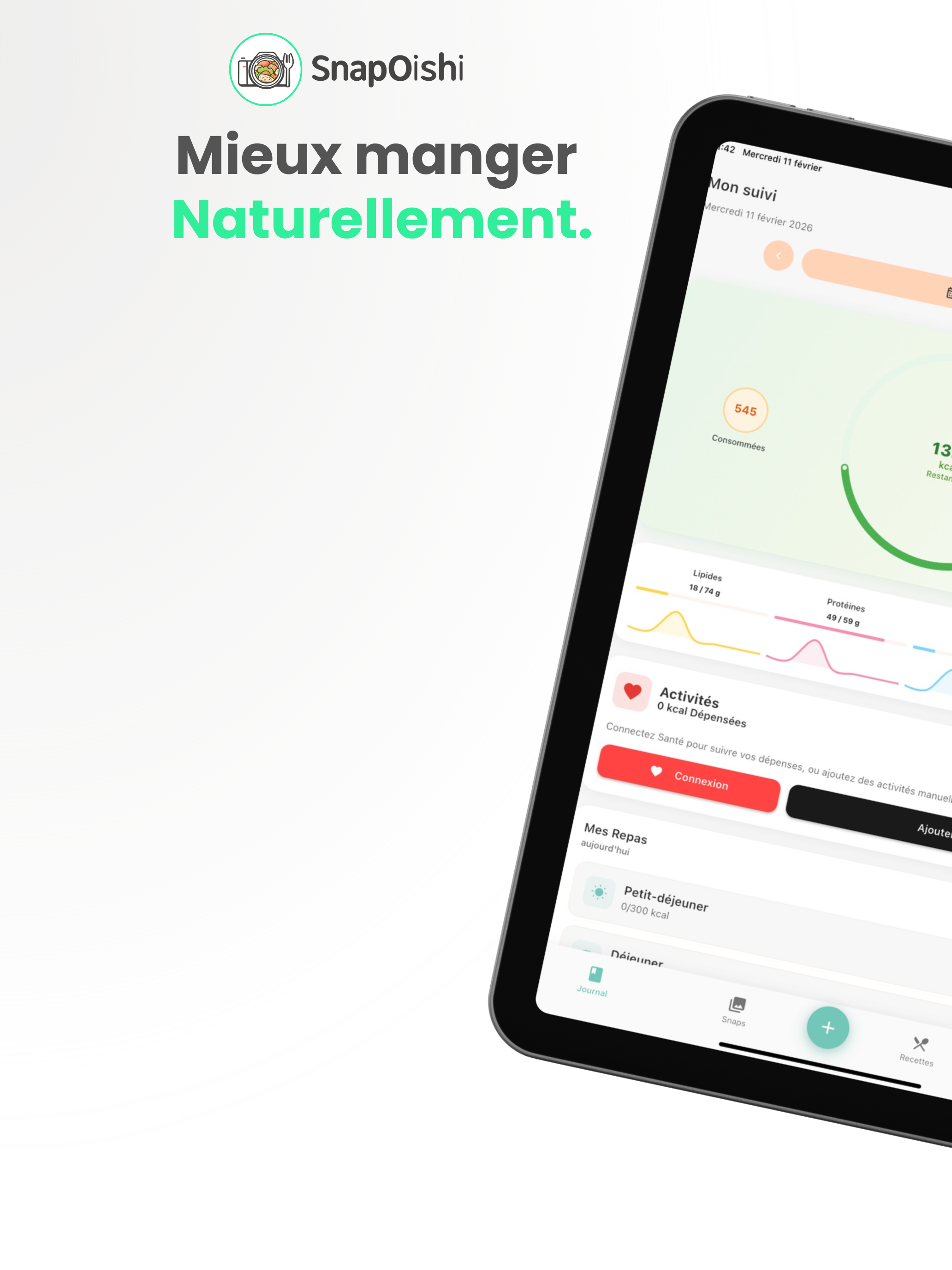 SnapOishi - Recettes & Calorie
