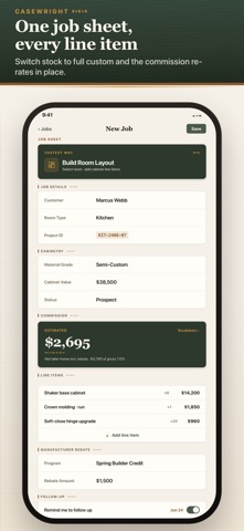 Casewright: Cabinet Job Book iPhone screenshot