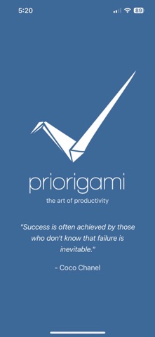 priorigami app screenshot