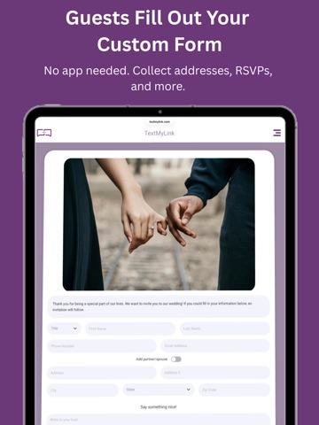 TextMyLink iPad screenshot