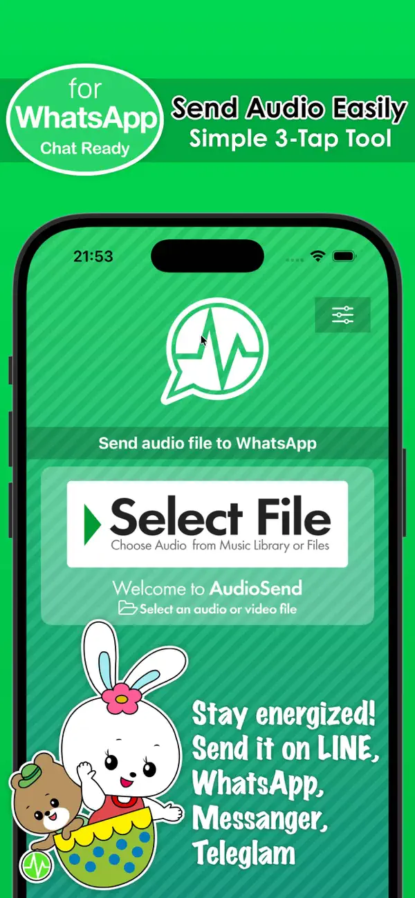 Screenshot #1 pour Audio Send for WhatsApp
