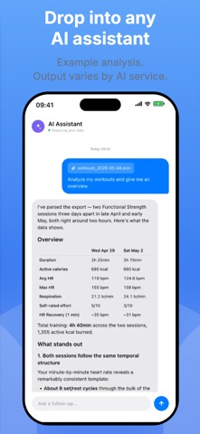Workout Exporter for AI screenshot