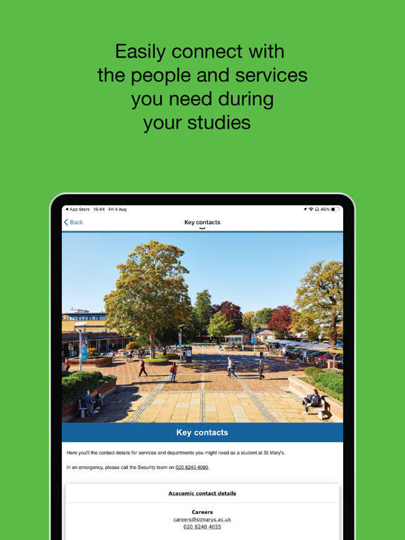 MyStMarysUniversity iPad screenshot