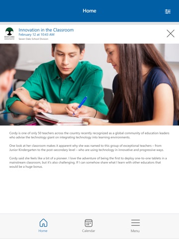 Seven Oaks School Division iPad screenshot