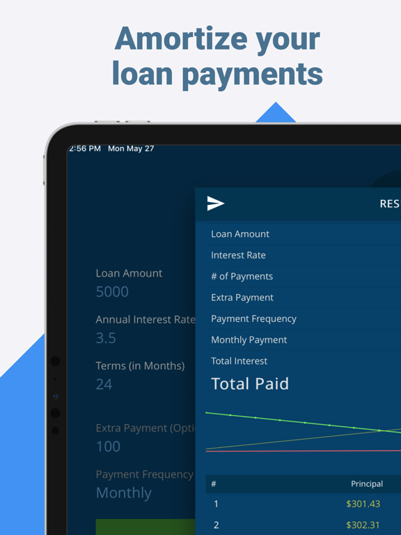 Loan Amortization Calculator iPad screenshot 1 - Finance app