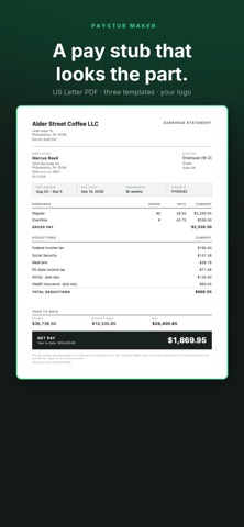 Paystub Maker & Generator Screenshot 1 of 6