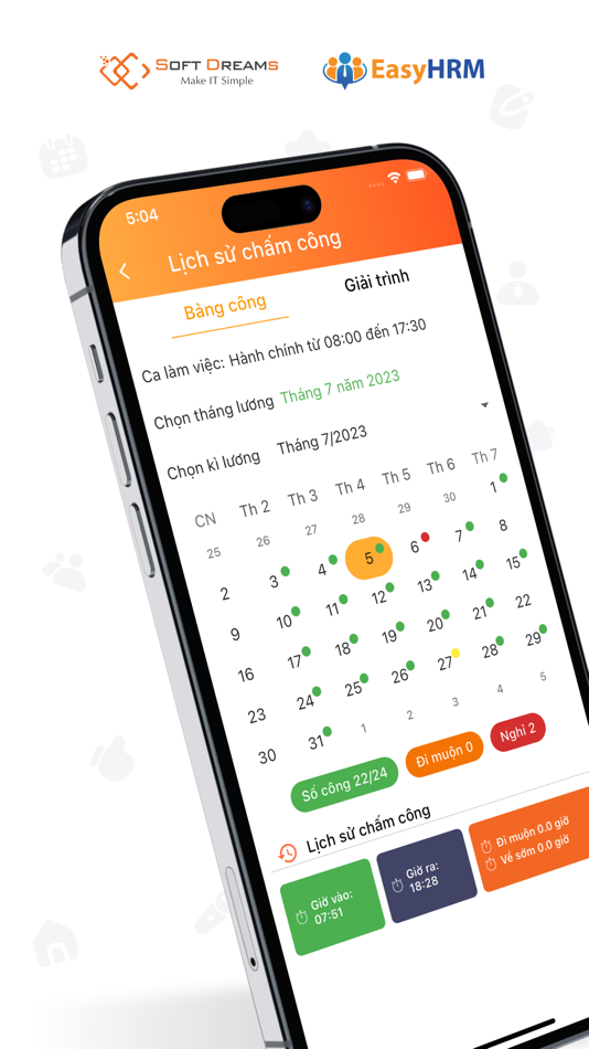 #5. EasyHRM (iOS) By: SOFTDREAMS TECHNOLOGY INVESTMENT AND TRADING JOINT STOCK COMPANY